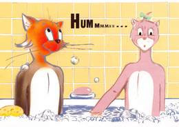 Cats - CHAT Dessiné - Dans Le Bain - Grivoise - Cats