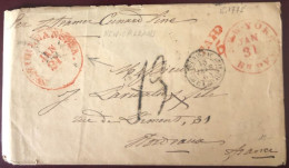 Etats-Unis, PAID 5 Sur Enveloppe De La Nouvelle Orléans 21.1.1854 Pour La France - Steamer Cunard - (C147) - Marcophilie