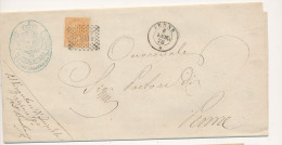 1876 PENNE DOPPIO CERCHIO + NUMERALE A PUNTI  DA FARINDOLA - Storia Postale