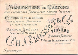 CARTE PUBLICITAIRE ET DE VISITE ANCIENNE - MANUFACTURE DE CARTONS - DENTELLIERE ET CASQUETTIERS - Advertising