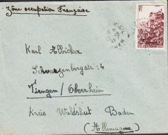 1947. REP. FRANCAISE. 15 F Rocamadour Single On Fine Cover To Baden, Zone Occupation Francais... (Michel 759) - JF545763 - Lettres & Documents