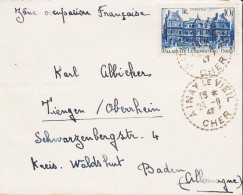 1947. REP. FRANCAISE. 10 F Palais Du Luxembourg, Paris Single On Fine Cover To Baden, Zone Oc... (Michel 758) - JF545764 - Brieven En Documenten