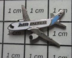 414B  Pin's Pins / Beau Et Rare / AVIATION / AVION COMMERCIAL AIRBUS ? AIR INTER - Airplanes