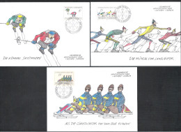 3 X MAXI CARD/CARTE MAXIMUM LIECHTENSTEIN NR 79 - HIVER OLYMPICS CALGARY-CANADA - 1988  (1037) - Neufs
