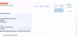 INDIA - 2024 - POSTAL FRANKING MACHINE COVER, TO DUBAI . - Covers & Documents