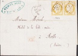 1875. REPUB FRANC. 15 C. (bold Numbers) Ceres REPUB FRANC On Cover To Rolle, Schweiz Cancelled... (Michel 53) - JF545791 - 1871-1875 Cérès