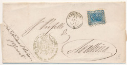 1876 CERVINARA DOPPIO CERCHIO + NUMERALE A PUNTI + FIRMA SINDACO - Marcophilie