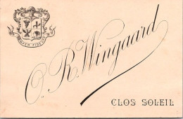 CARTE DE VISITE ET PUBLICIAIRE ANCIENNE - O.R. WINGAAD - CLOS SOLEIL - Reclame