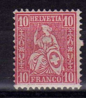 Suisse - (1867-78) - 10 C,   Helvetia Assise - Neufs* - MLH - Ungebraucht