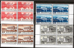 Schweiz Suisse 1938: Bâtiment Du BIT-Gebäude Zu 211-214 Mi 321-324 Yv 307-310 Blocks ** MNH (Zumstein CHF 128.00) - Ungebraucht