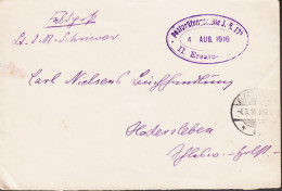 1916. DEUTSCHES REICH. Interesting Feldpost Cover To Hadersleben Cancelled SANCT... 4.8.16 And Censor Canc... - JF545850 - Schleswig-Holstein