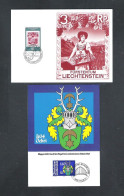 2 X MAXI CARD/CARTE MAXIMUM LIECHTENSTEIN NR 14 &  17    - 1980  (1047) - Nuevos