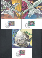 3 X MAXI CARD/CARTE MAXIMUM LIECHTENSTEIN NR 60 - GARDEWAFFEN    - 1985  (1048) - Ungebraucht