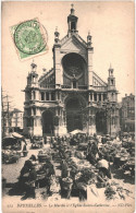 CPA Carte Postale Belgique Bruxelles Marché Et église Sainte Catherine 1910  VM80478 - Monuments