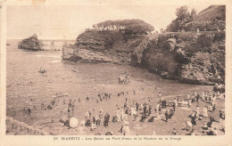 FRANCE - Biarritz - Les Bains Au Port-vieux Et Le Rocher De La Vierge - Animé - Carte Postale Ancienne - Biarritz