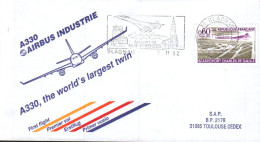 1 ER VOL A 330 D'AIRBUS INDUSTRIE à BLAGNAC 1992 - Cachets Commémoratifs