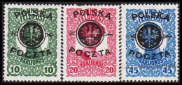 1918. POLSKA. POLSKA POCZTA / K UND K FELDPOST Complete Set Hinged. (Michel 17-19) - JF545887 - Ungebraucht