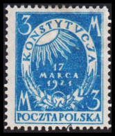 1921. POLSKA.  March Constitution 3 M Hinged. Thin.  (Michel 165) - JF545893 - Unused Stamps