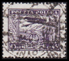 1925. POLSKA.  AIR MAIL LOTNICZA Plane LVG System Schneider 45 GR.   (Michel 232) - JF545903 - Used Stamps