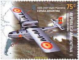 75825 MNH ARGENTINA 2001 75 ANIVERSARIO DEL VUELO DEL PLUS ULTRA - Unused Stamps