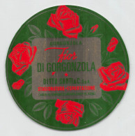 00119 "GRGONZOLA, FIOR DI GORGONZOLA - DITTA SANTI & C. SPA - CAMERI - NOVARA"  ETICH. ORIG ROSE - NOTIZIE AZIENDA - Cheese