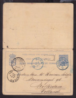 242/41 - CONGO Etat Indépendant - Entier Double De LIRRANGA Via LEOPOLDVILLE 1895 Vers ROTTERDAM - Interi Postali