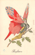 Militaria - Patriotique - Femme Papillon - Drapeau - Surréalisme - ANGLETERRE - N° 17 - Patriottiche