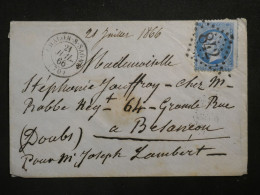 DO 6  FRANCE  LETTRE  1866 CHALON A BESANCON +N°22 + AFF. INTERESSANT++ - 1849-1876: Période Classique