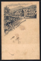 Vorläufer-Lithographie Speyerershof, 1895, Häuser Im Ort  - Sonstige & Ohne Zuordnung