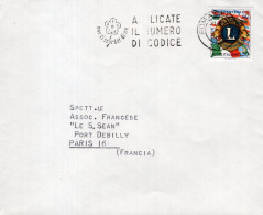 Italia (1968) - 50 Lire "50° Lions International" Su Busta Per La Francia In Tariffa Ridotta - 1961-70: Storia Postale