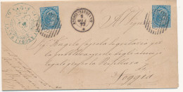 1877 ASCOLI SATRIANO DOPPIO CERCHIO + NUMERALE A SBARRE + BEL TIMBRO ARALDICO E FIRMA SINDACO - Storia Postale