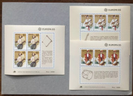 Portugal Azores Madeira 1985 "Europa CEPT Musical Instruments" Condition MNH OG Mundifil #1698-1700 (3 Minisheets) - Unused Stamps