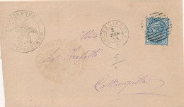 1878 CALASCIBETTA DOPPIO CERCHIO + NUMERALE A SBARRE + BEL TIMBRO ARALDICO - Poststempel