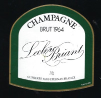 Etiquette Champagne Brut Millesime 1964 Leclerc Briant  Cumieres  Marne 51 - Champagne