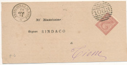 1878 FRANCAVILLA AL MARE DOPPIO CERCHIO + NUMERALE A SBARRE - Storia Postale