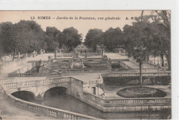 13.  NIMES .  JARDIN DE LA FONTAINE . VUE GENERALE  .  CARTE NON ECRITE - Nîmes