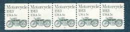 2024582519 1983 SCOTT1899 (XX) POSTFRIS MINT NEVER HINGED - STRIP OF5 MOTORCYCLE AND PLATE NUMBER 2 - Ruedecillas (Números De Placas)