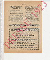 Publicité 1923 Joffrin-Raby Hôtel Voltaire 38 Rue Voltaire Troyes - Non Classés