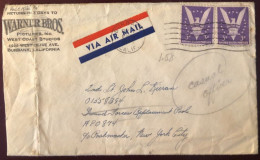 Etats-Unis, YT N°458 Sur Enveloppe De Burbank, CA Pour APO 874 (New-York) - (B2741) - Poststempel