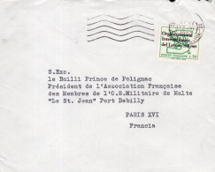 Italia (1969) - 50 Lire "Organizzazione Int.le Del Lavoro" Su Busta SMOM Per La Francia In Tariffa Ridotta - 1961-70: Marcophilie