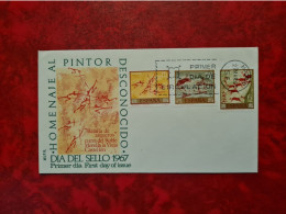 Lettre Espagne 1967 MADRID FDC DIA DEL SELLO HOMENAJE AL PINTOR DESCONOCIDO - Otros & Sin Clasificación