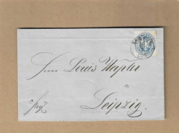 Los Vom 07.05 Briefumschlag Aus Berlin Nach Leipzig 1862 - Lettres & Documents