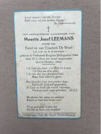 LEEMANS Maurits Jozef °VERBRANDE BRUG 1944 +1944 - DE WAEL - Lid Van De H. Kindsheid - Obituary Notices