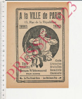 Publicité 1923 A La Ville De Paris 15 Rue De La République Troyes Sous-vêtements Homme Cravates Bretelles Chemiserie - Non Classificati