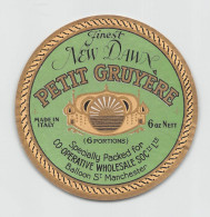 00120 "FINEST NEW DAWN-PETIT GRUYERE SPECIALLY PACKED FOR C0-OPERATIVE WHOLESALE SOC-BALLOON ST. MANCHESTER" ETICH.ORIG - Quesos
