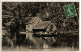 MALESHERBES LAVOIR DE ROUVILLE PECHEURS EN BARQUE  ANIMEE - Malesherbes