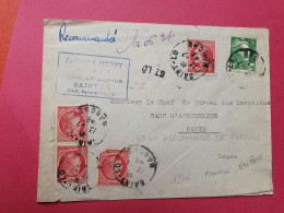 Enveloppe En Recommandé Provisoire De St Lo Pour Paris En 1946  - Réf 3501 - 1921-1960: Modern Period