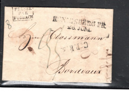 1825 , " KÖNIGSBERG PR" Klarer L2 Mit " C.P.R.5 " Klar , Kpl. Brief N. Frankreich  . Ostpreussen  #204 - Cartas & Documentos