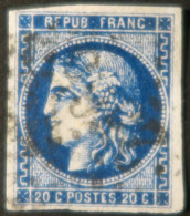 X1148 - CERES / EMISSION DE BORDEAUX N°46Ba Bleu Très Foncé - Cote (2024) : 50,00 € - 1870 Uitgave Van Bordeaux