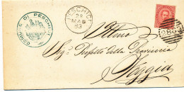 1883 PESCHICI CERCHIO GRANDE + NUMERALE A SBARRE - Poststempel